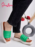 Shoetopia Women'S P-97 Green Flat Sandal-7 Kids Uk (P-97-Green)-Eu40,Green,7,B0D14BJSYH