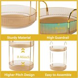 Asayuee 360 Rotating Gold Makeup Organizer,2 Tier Large Capacity Rotating Makeup Organizer,SkincarePerfume Organizer,Bathroom Cosmetics Storage Organizer Countertop (Gold-2 Tier)