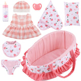 GAGAKU Baby Doll Bassinet Carrier, 12 Inch Baby Doll Accessories Set, Baby Doll Carrier Accessories for 12 Inch Baby Dolls, Incl
