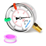 MEANLIN MEASURE -30inHG~0Psi Vacuum Pressure Gauge 1/4 NPT 2.5 FACE DIAL, Stainless Steel Liquid Filled Pressure Gauge WOG Water