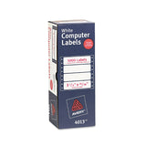 Avery Dot Matrix Printer Mailing Labels, PinFed Printers, 0.94 X 3.5, White, 5,000/box