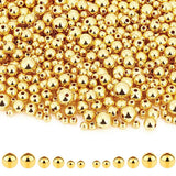 1200Pcs Gold Round Spacer Beads Smooth Loose Ball Beads for Bracelet Craft, 4mm, 6mm, 8mm