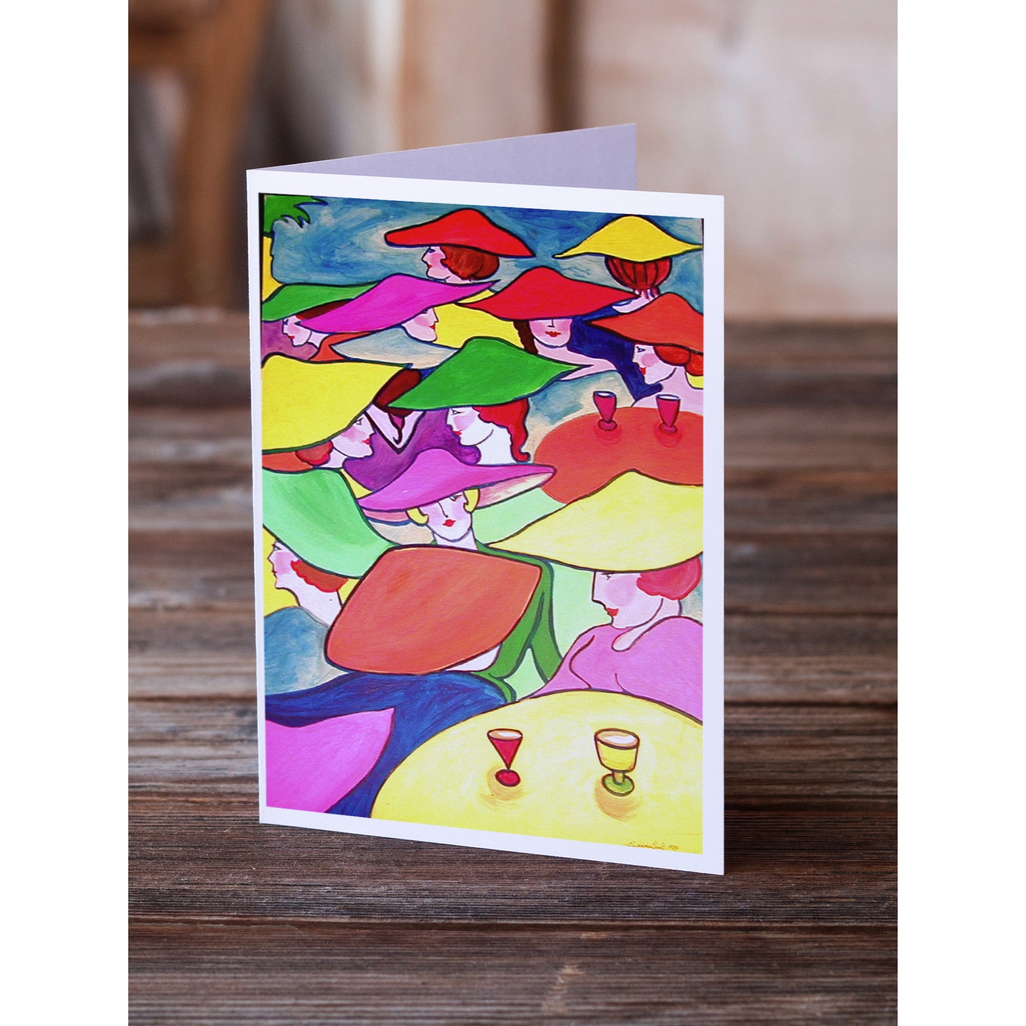 Women In Hats Greeting Cards And Envelopes Pack Of 8