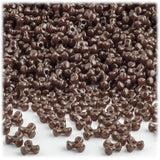 The Crafts Outlet 1,000pc Plastic, Opaque, Tri Beads, 10mm, Brown