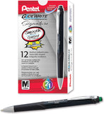 Pentel Glidewrite Signature Ballpoint Pen, Black Barrel, (1.0mm) Medium Line, Green Ink, 12 Pens (BX930A-D)
