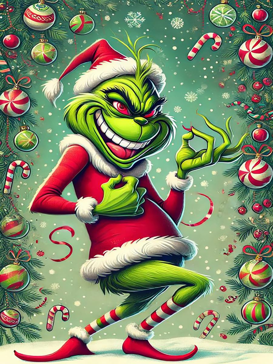 Apcufir Christmas Diamond Art Kits for Adults,Funny Diamond Painting Kits Full Round Drills,Diamond Dots Gem Art for Gifts and H