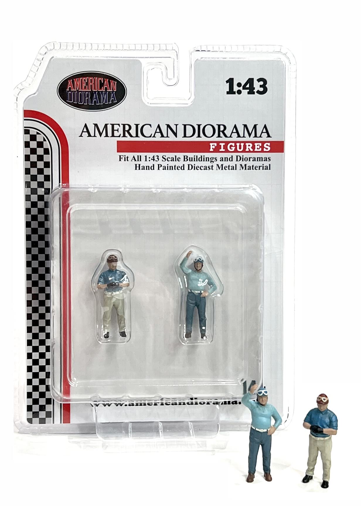 American Diorama Racing Legend 1950S Theme (Set Of 2) Diecast Figures For 1/43 Scale Models Ad-76447
