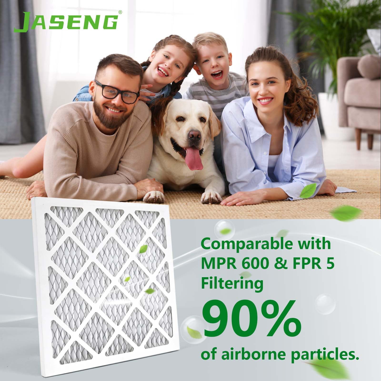 10x10x1 Furnace Air Filters 4 Pack, MERV 8 MPR 600 & FPR 5 Filtering, HVAC Air Filter Replacement (exact dimensions: 9 3/4x9 3