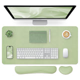 Bloss Leather Desk Mat and Keyboard Wrist Rest, Large Mouse Pad + Keyboard Pad+Mouse Wrist Support, Non-Slip Desk Mat Protector 
