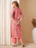 Gosriki Women'S Rayon Blend Straight Printed Kurta With Pant (Kalol Pink-Vks01-Gs_L_Pink_Large),Pink,,B0DBM24L55