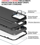 Diverbox for iPhone 16 Pro Case [Shockproof] [Dropproof] [Tempered Glass Screen Protector + Camera Protectors] Heavy Duty Protection Phone Case Cover for Apple iPhone 16 Pro (Black)