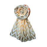 Fahabo Scarf For Women Stylish Printed Cotton Soft Stole | Hijab Scarf | Headscarf | Neck Scarf | Wraps (Beige, Orange) Size: 73
