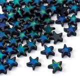 Sparkeads 50 Pcs Star Shape Temperature Glass Mood Beads Temperature Sensing Color Changing Beads Black Edge Color Change Crysta