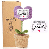 VLOMOT Sympathy Gifts for Loss of Mother - Positive Crochet with Heart-Warming Card - Keep Making Her Proud Memorial Gift - Bere