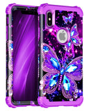 Miqala Compatible with iPhone Xs Max Case,Glow in The Dark Three Layer Heavy Duty Shockproof Hard Plastic Bumper+Soft Silicone P