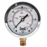 Winters 21/2 Dial Size, Liquid Filled Pressure Gauge, Potable Brass Internals, 304 Stainless Steel Case, Dual Scale 060 psi/k