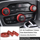 Auprite Climate Control Knob Covers For Challenger Accessories 2015-2023 2024, For Dodge Charger 2015-2023 2024, For Dodge Chrys