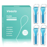 Floss Threaders, 400 Count Threaders for flossing, Dental Floss Threader for Braces, Bridges, Implants, Permanent Retainer (Pack