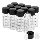 Cadbibe 4ml Clear Glass Graduated Vials with Screw Caps and Plastic Stoppers, 1 Dram Small Sample Vials with Lids, Leak-Proof Li