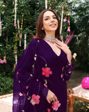 Anni Designer Women'S Rayon Viscose Printed Straight Kurta With Pant & Dupatta (Roka Begani-Vks01_Xxl_Begani_Xx-Large),Begani,2XL,,,