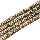 Asingeloo 2x4mm 150pcs Natural White Dalmation Jasper Rondelle Stone Beads Semi-Precious Disk Loose Gemstones Bead for DIY Jewel