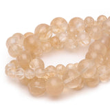 Chicager 8mm Natural Stone Beads for Jewelry Making,Gold Rutilated Quartz Polished Smooth Round Gemstone Beads for Bracelet Neck