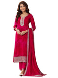 Libas Women'S Silk Chiffon Kurta Sets (99082O_Red_Xxl)