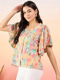 Modeve Women'S Floral Regular Fit Shirt (Mod-3330-Multi-L_Multicolour