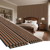 EVERECO 4 Pack 94.511 Wood Panels for Wall, Acoustic Soundproof Wall Slat Panels, 3D Wall Panels for Home Office Decoration,