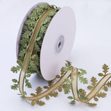 Green Leaf Ribbon 20 Yards Artificial Green Leaves Trim Rope Garland Leaf String for Gift Wrapping Party Wedding Home Decoration