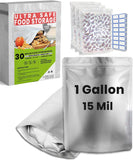 30 Mylar Bags for Food Storage 1 Gallon - Extra Thick 15 Mil - Long Term & Food Grade - Mylar Bags with Oxygen Absorbers 400cc- 