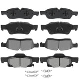 AUTOMUTO D1455 & D1498 Brake Pads Kits, Front Rear 8pcs Disc Brake Pads Set For 2011-2018 For Dodge Durango, 2011-2019 For Jeep 