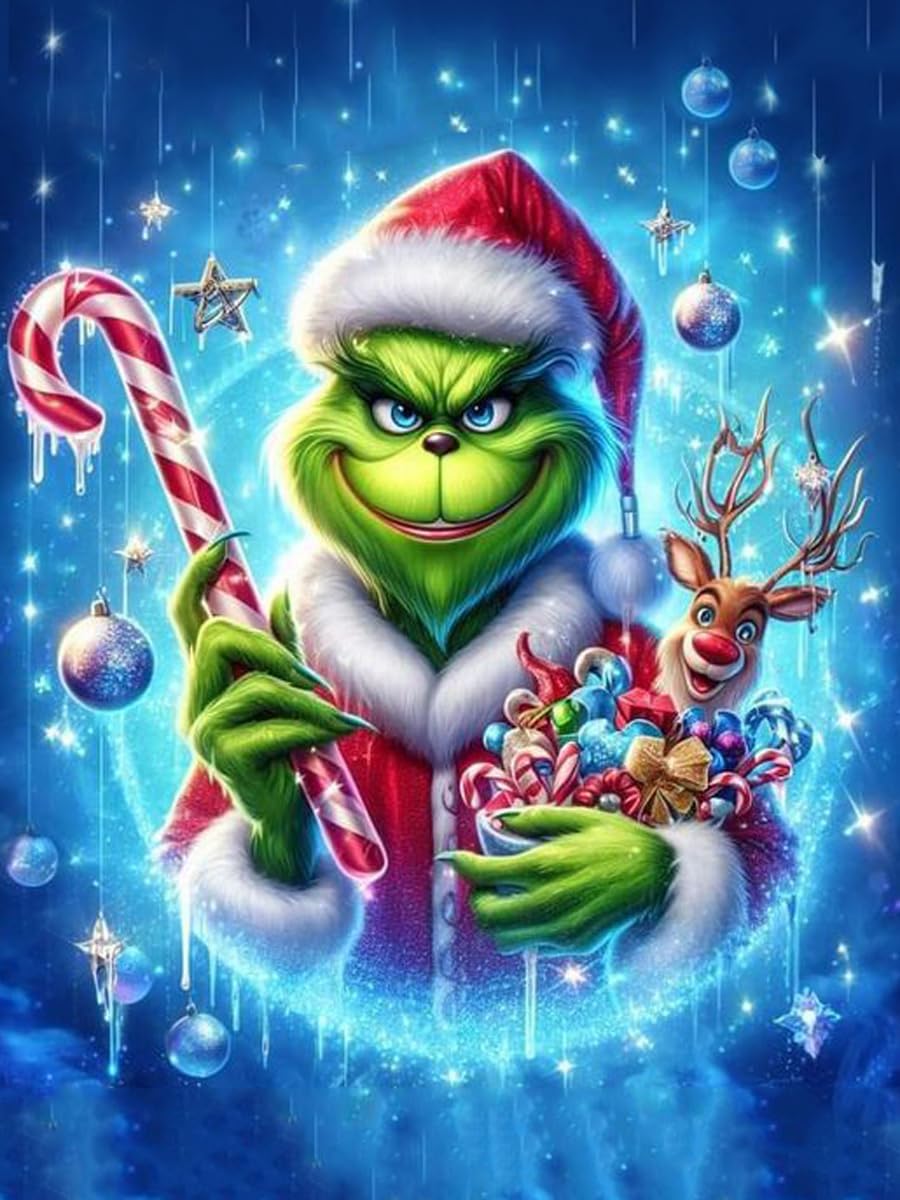 5D DIY Diamond Painting Kits for Adults,Christmas Diamond Art Kits for Beginners Full Round Drills,Winter Diamond Dots Art Craft