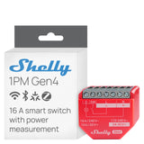 Shelly 1PM Gen4 | Wi-Fi, Zigbee, Matter Smart Relay Switch with Power Metering, 1-Channel 16A | Home Automation | Alexa, Google 