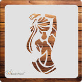 Kachi Pencil Lady Art Art and Craft Stencils for Painting, Size 6 x 6 inch Reusable Stencil for Painting, Fabric, Glass, Wall Pa