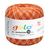 golo Crochet Thread Size10 Yarn for Hand Knitting Lace Thread Orange-D06