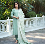 Anni Designer Women'S Rayon Viscose Straight Solid Kurta With Pant & Dupatta (Pragya See Green-Vks02_Xl_See Green_X-Large),See Green,XL,,,