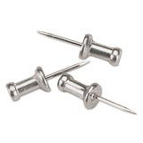 GEM CPAL4 Aluminum Head Push Pins, Aluminum, Silver, 1/2, 100/Box