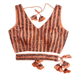 Sumaira Tex WomenS Emblished Sequins Sleeveless Fancy Peach Blouse With Belt(Sequins Belt Peach_38)