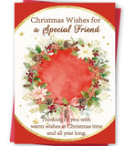 FANCYLUCKY Special Christmas Card for Best Friend, Happy Christmas Card for Friend, Friendship Xmas Holiday Cards Gifts for Best