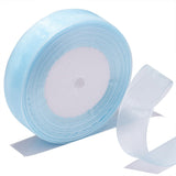 Bsikon 1 Inch Sheer Organza Ribbon 50 Yards Light Blue Chiffon Ribbon for Gift Wrapping,Bouquets,Wedding,DIY Craft