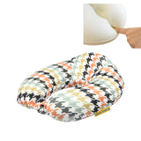 Orka Travel Memory Foam Spandex Digital Printed High Back U Neck Pillow Houndstooth