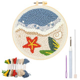 Patpat Punch Needle Embroidery Kit 20X20Cm Summer Beach Tufting Set