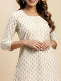 Rangita Off White Cotton Knee Length Printed Straight Kurti For Women | Kurta For Women_3Xl Off White 3Xl 636581599886G