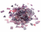 Lanyani 200 Mixed Color Glass Mosaic Tiles - 4 Shapes, Tiffany Stained Glass Pieces for Crafts, Purple