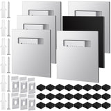 Tandefio 6 Pack Self Adhesive Hanger 3.15 x 3.15 Hangers Adhesive Picture Hanging Plate Kit for Mirrors and Hanging Art/ Photos 