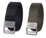 Zacharias MenS Canvas Nylon Army Belt (Pack Of 2) (Dd02Black & Green_30)