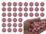 12mm Resin Rhinestone Beads for Jewelry Making 60pcs Pink Sparkly Glitter Disco Ball Beads for Bracelets, Necklaces, Decorative 