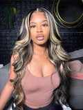 Kephare FB/27 32 Inch Highlight Balayage Wig Human Hair 13x4 HD Lace Front Wigs Body Wave 1B/27 Ash Blonde Omber Glueless Wig Pr