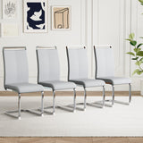AZmac Modern Leather Dining Chairs Set of 4,Armless Kitchen Chairs,Dining Room Chairs with Upholstered Padded Seat and Sturdy Ch